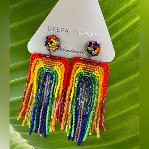 Anthropologie Deepa Gurnani Rainbow Chandelier Earrings NWT